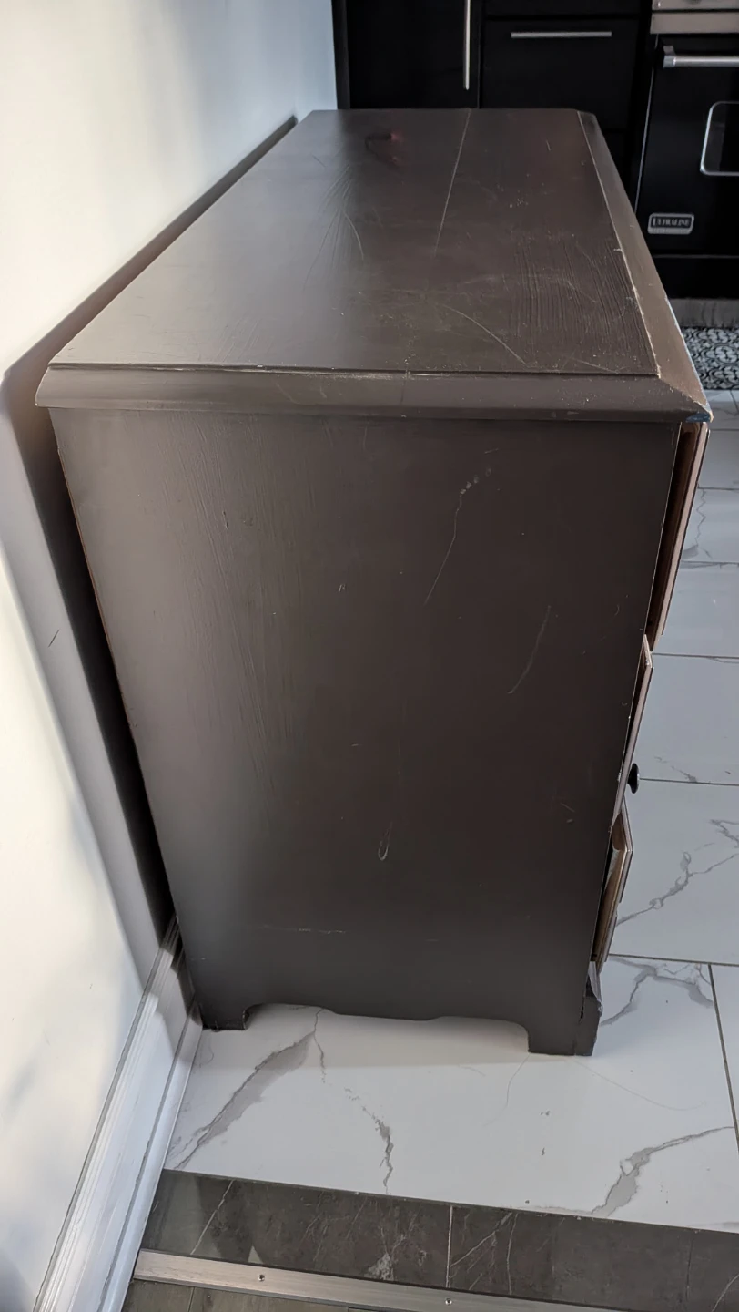 Dark Brown Writing Desk with Drawers - photo 4