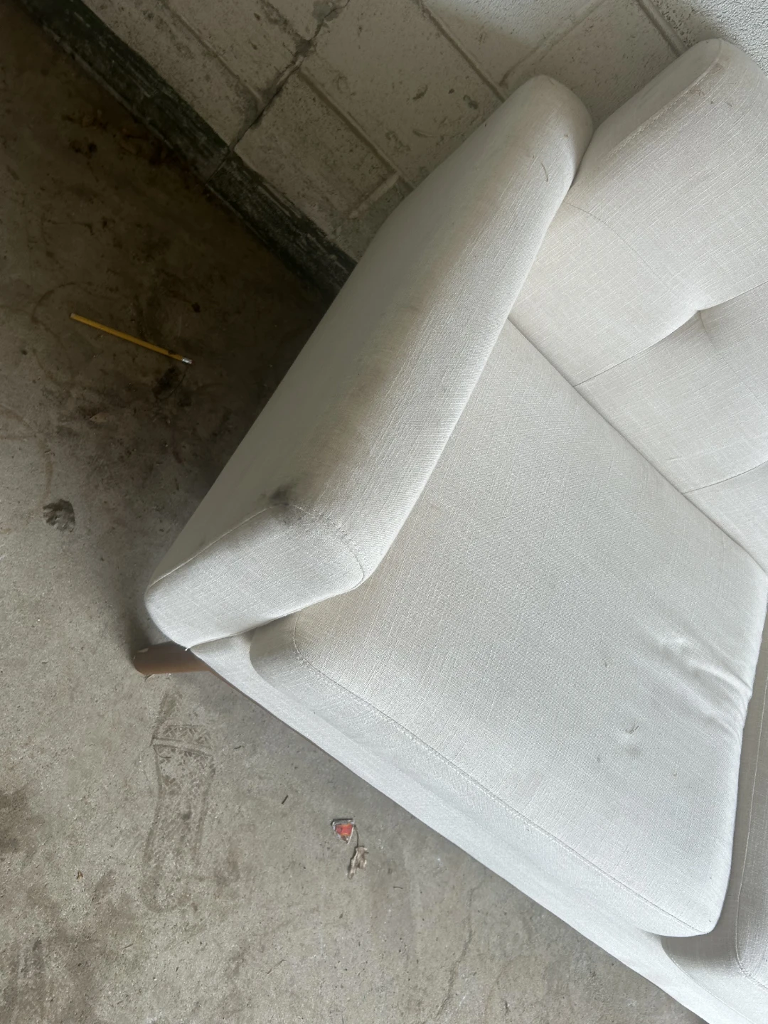 Mid-Century Modern Cream Loveseat - photo 4