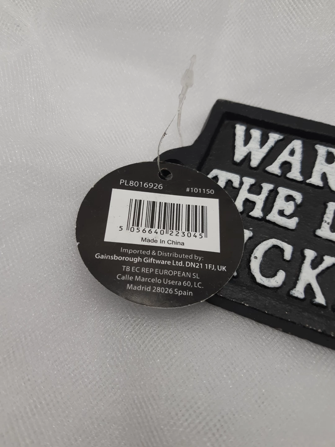 13cm Cast Iron Sign -" Warning The Dog is a Dickhead" - photo 3