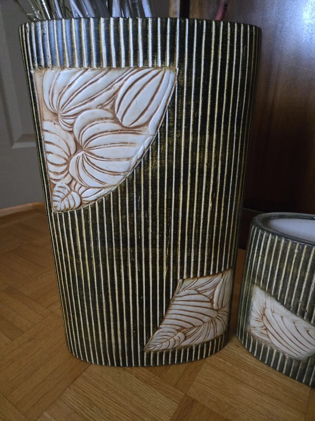 Set of 3 decorative oval ceramic planters - photo 2