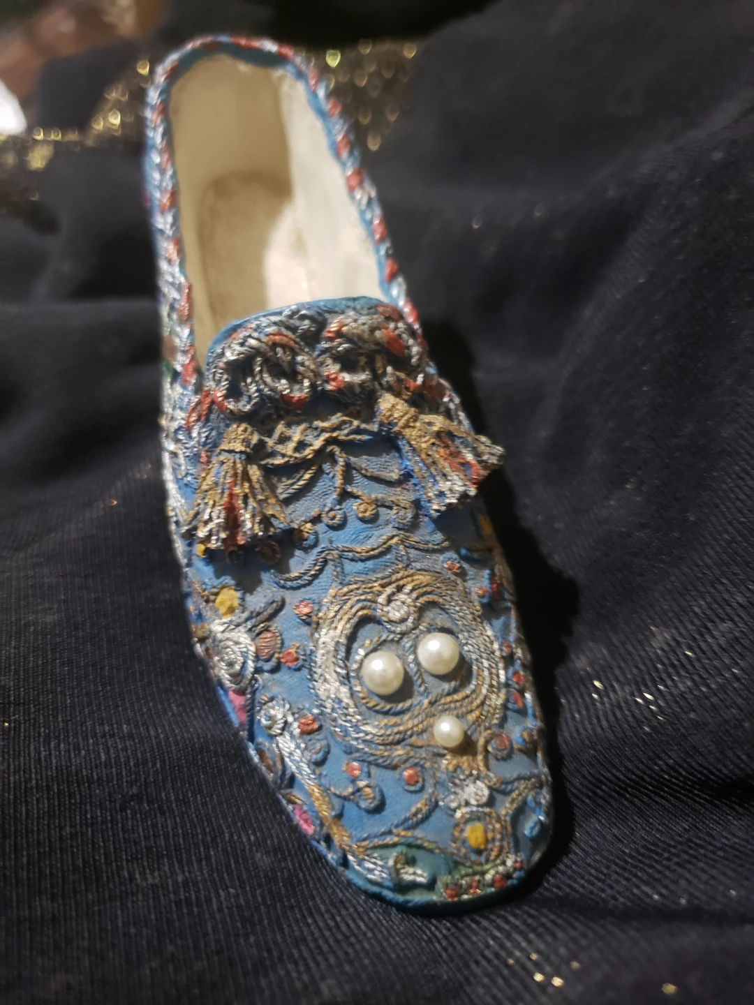 Nostalgia Decorative Blue Shoe Figurine
