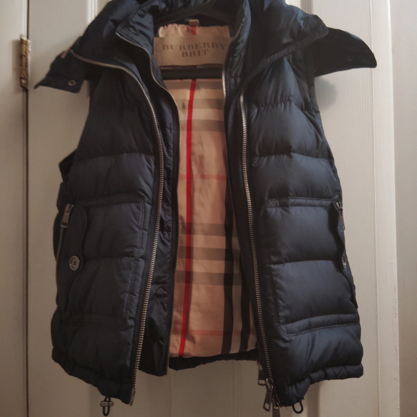 Burberry Brit Down Puffer Vest Navy Blue  (Flawed Zipper) - photo 2