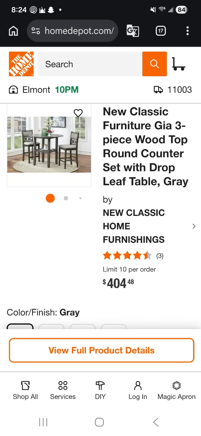 Free New Classic Furniture Gia 3-Piece Counter Set - photo 2