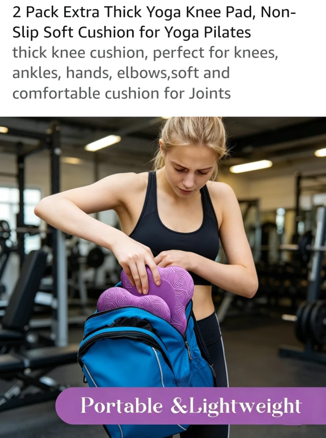 2 Pack Extra Thick Yoga Knee Pad 💜 - photo 5