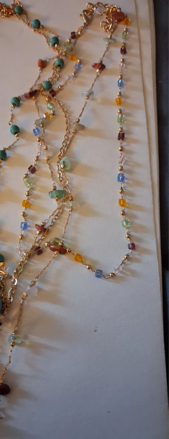 Multi-strand beaded gold-tone necklace - photo 3