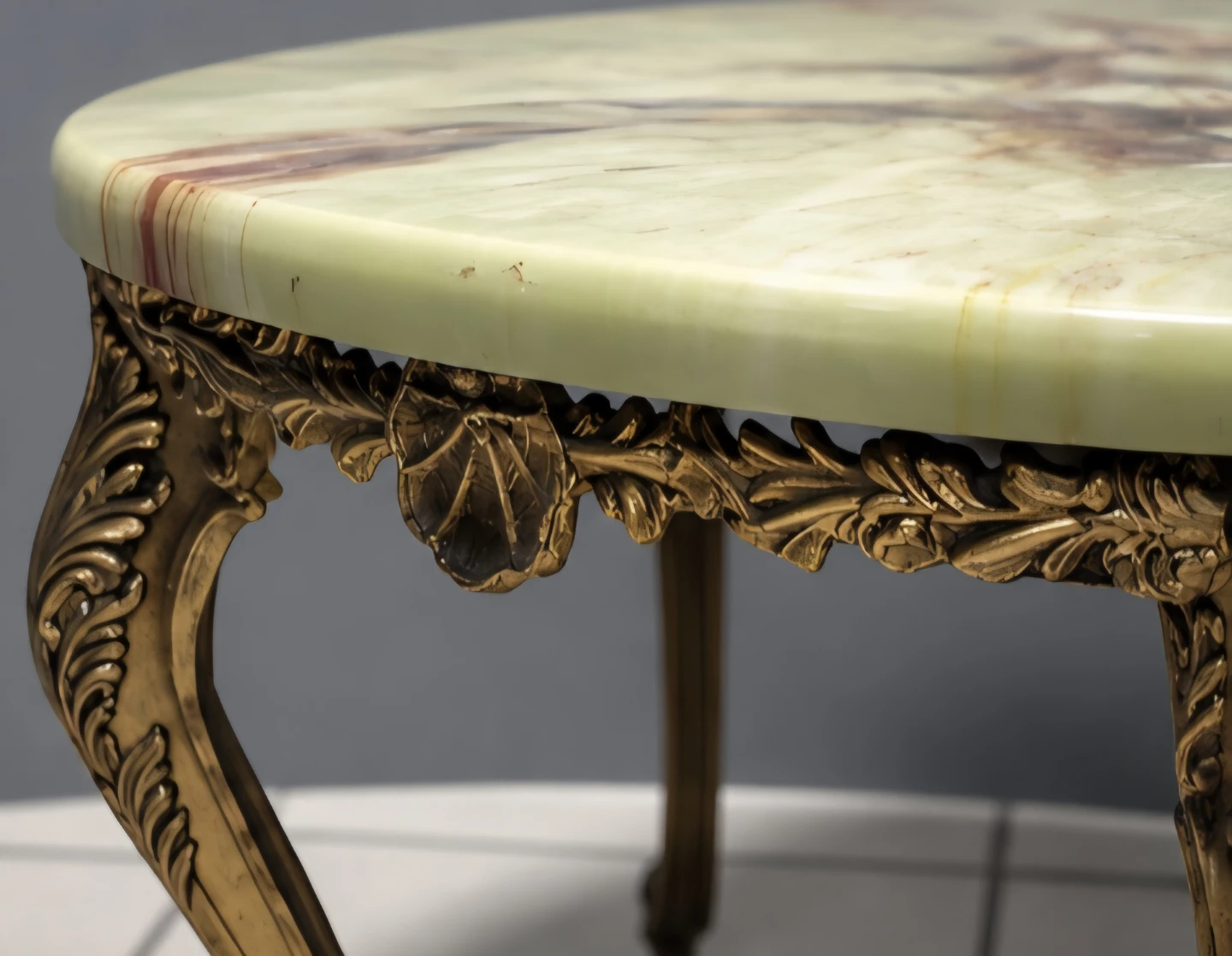 Vintage Round Green Onyx Marble Tops End Table(s) - photo 3