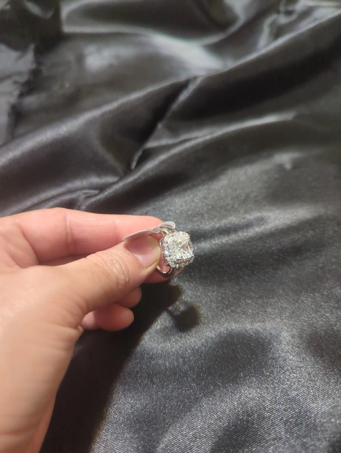Square Halo Ring Size 18 - photo 2