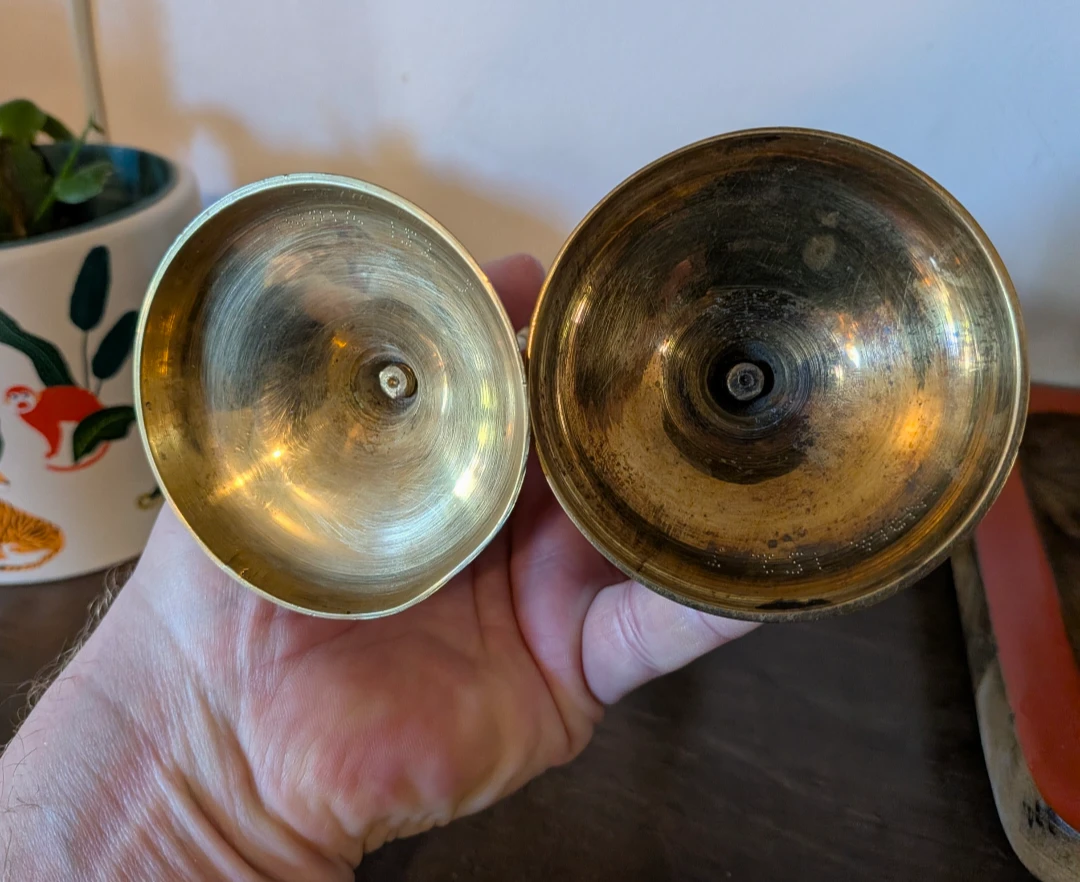 Vintage Brass Candlestick Holders, 6" Tall - photo 3