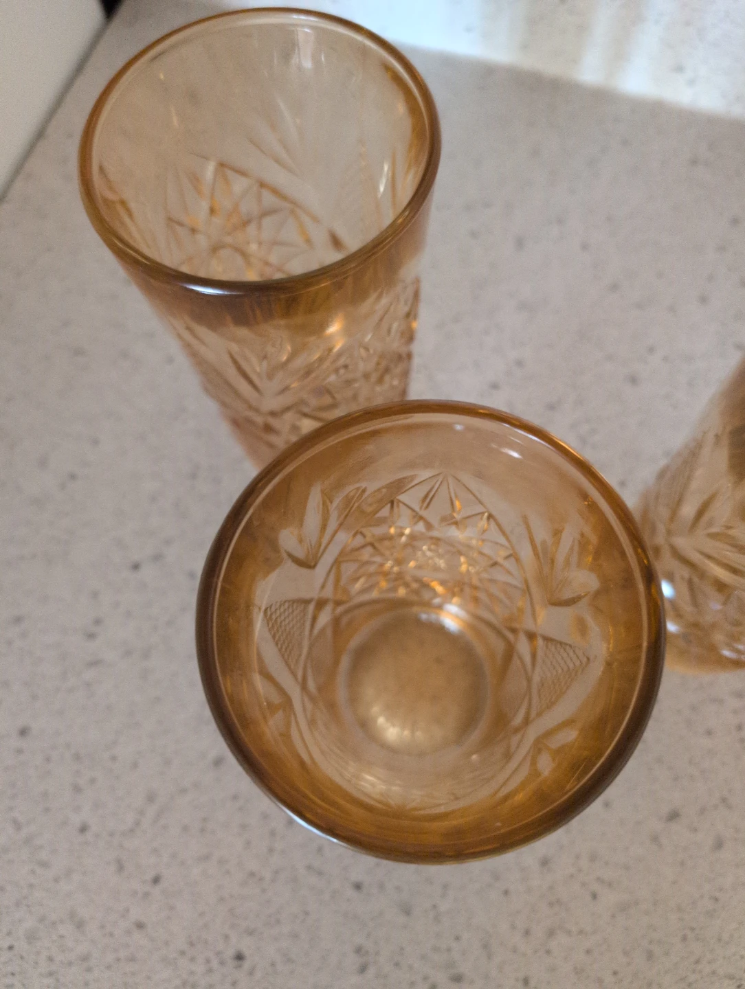Set of 3 Amber Glass Tumblers - photo 4
