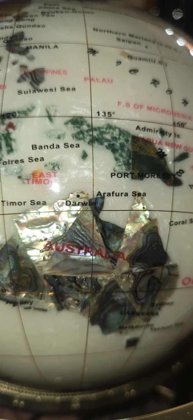Semi-Precious Gemstone Tabletop Globe with Compass - photo 5