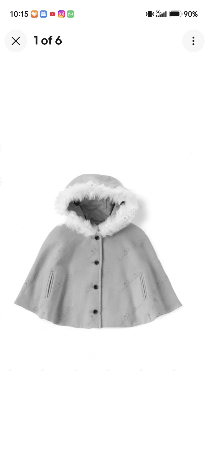 Janie and Jack Girls Grey Cape Size 5-6 - photo 2