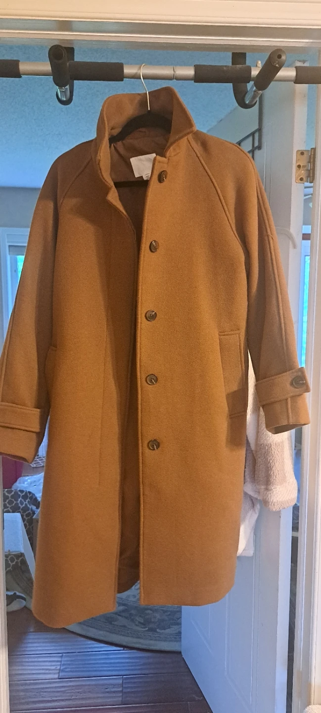 Camel wool-blend coat