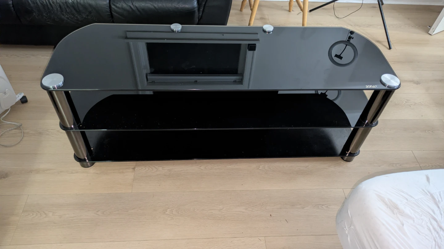 Sonax Black Glass TV Stand - photo 3