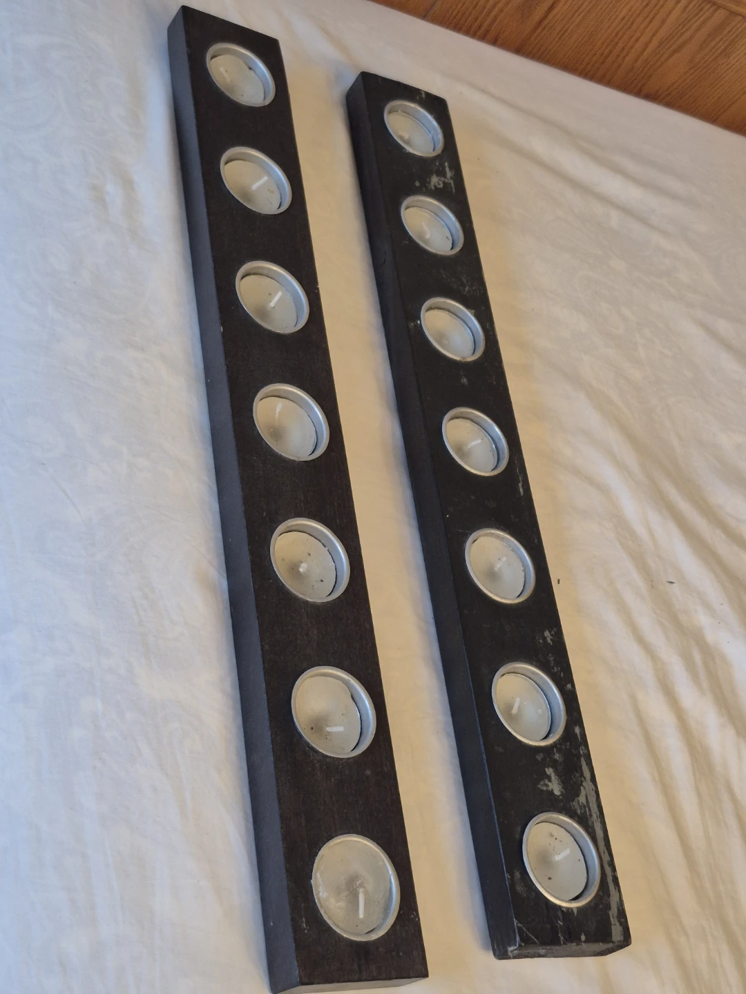Wooden Tea Light Candles Holders with Candles - photo 2