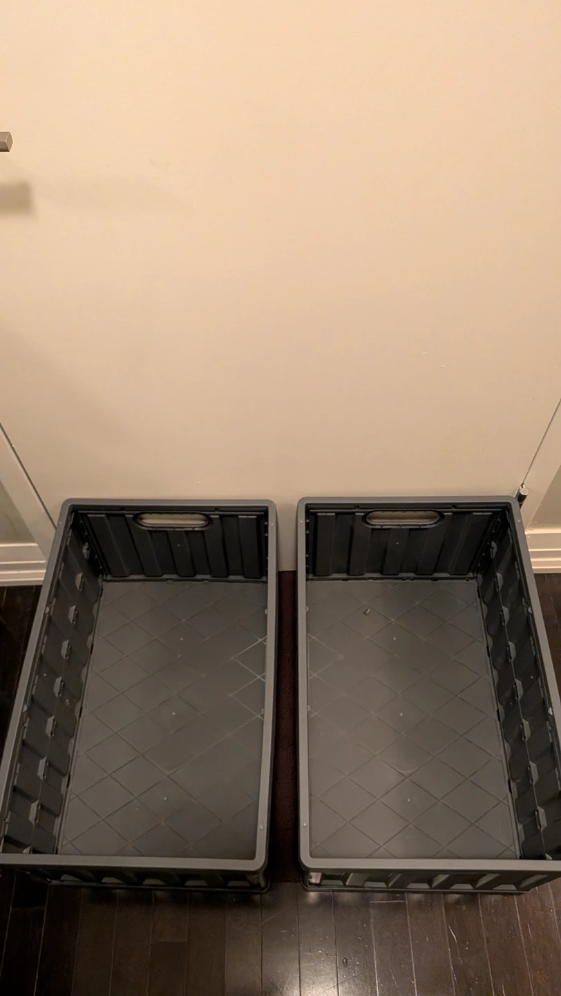 Two Grey Collapsible Storage Crates - photo 2