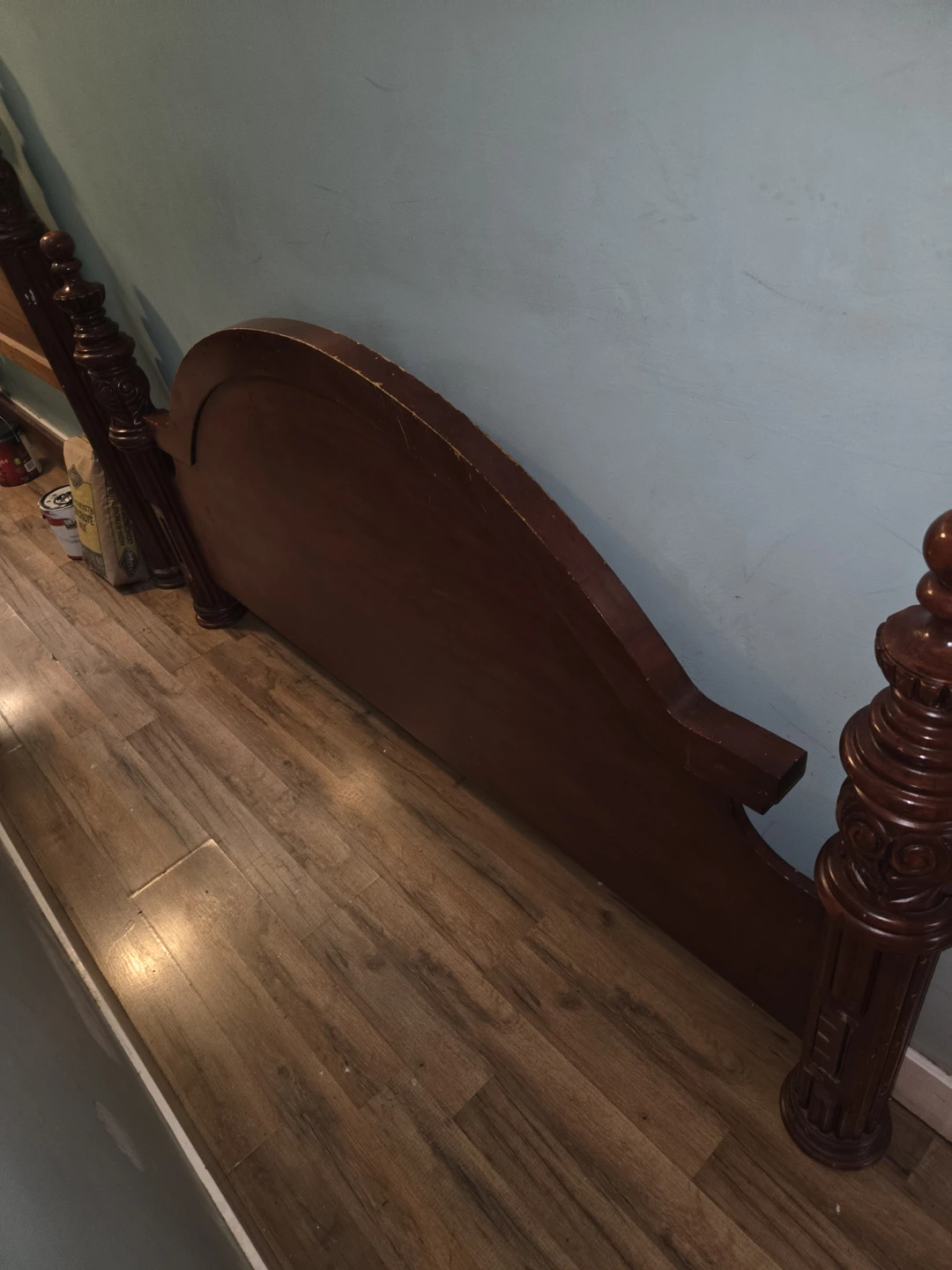 Traditional Dark Wood Queen Bed Headboard - photo 4