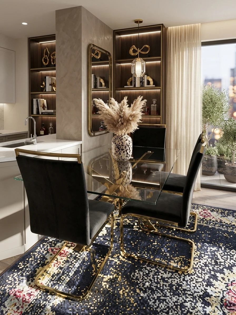 Glass Dining Table with Gold Legs - photo 2