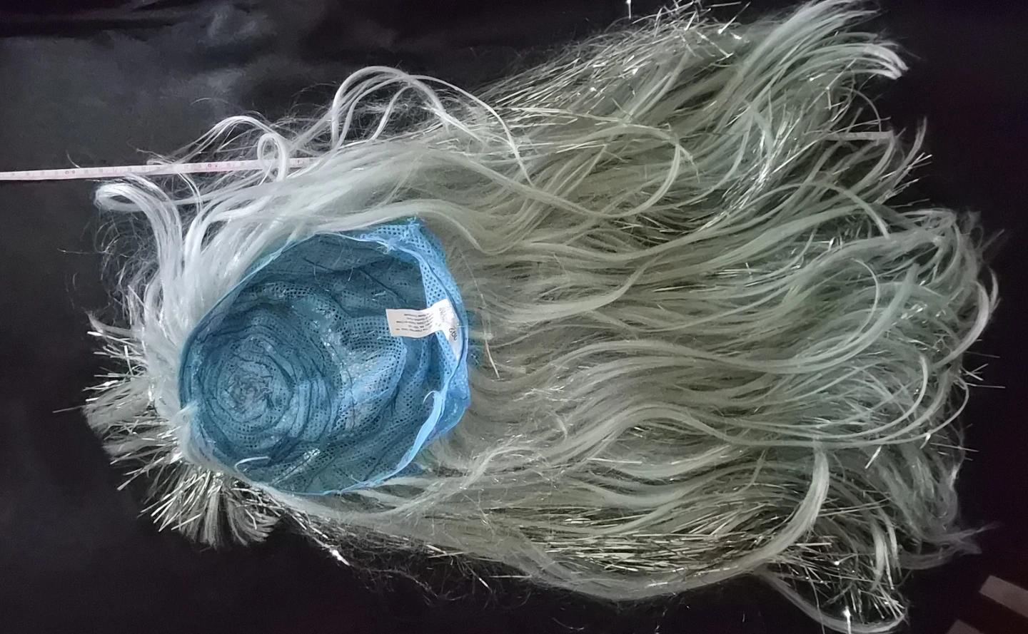 Blue-Silver Tinsel Costume Wig - photo 4