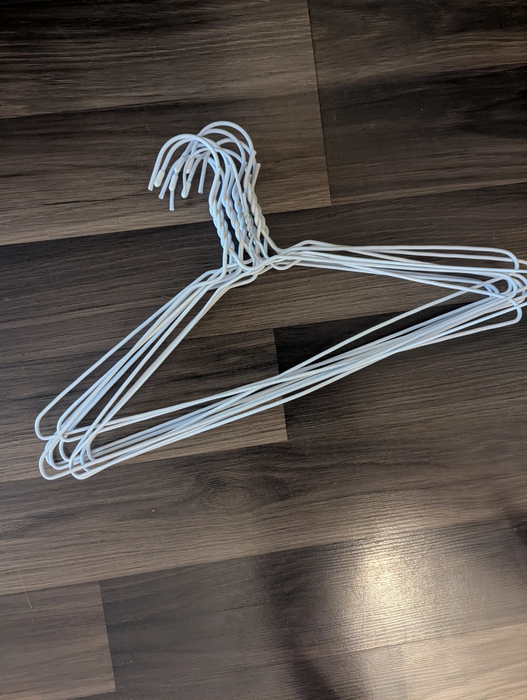 Set of 6 or 12  White Wire Clothes Hangers