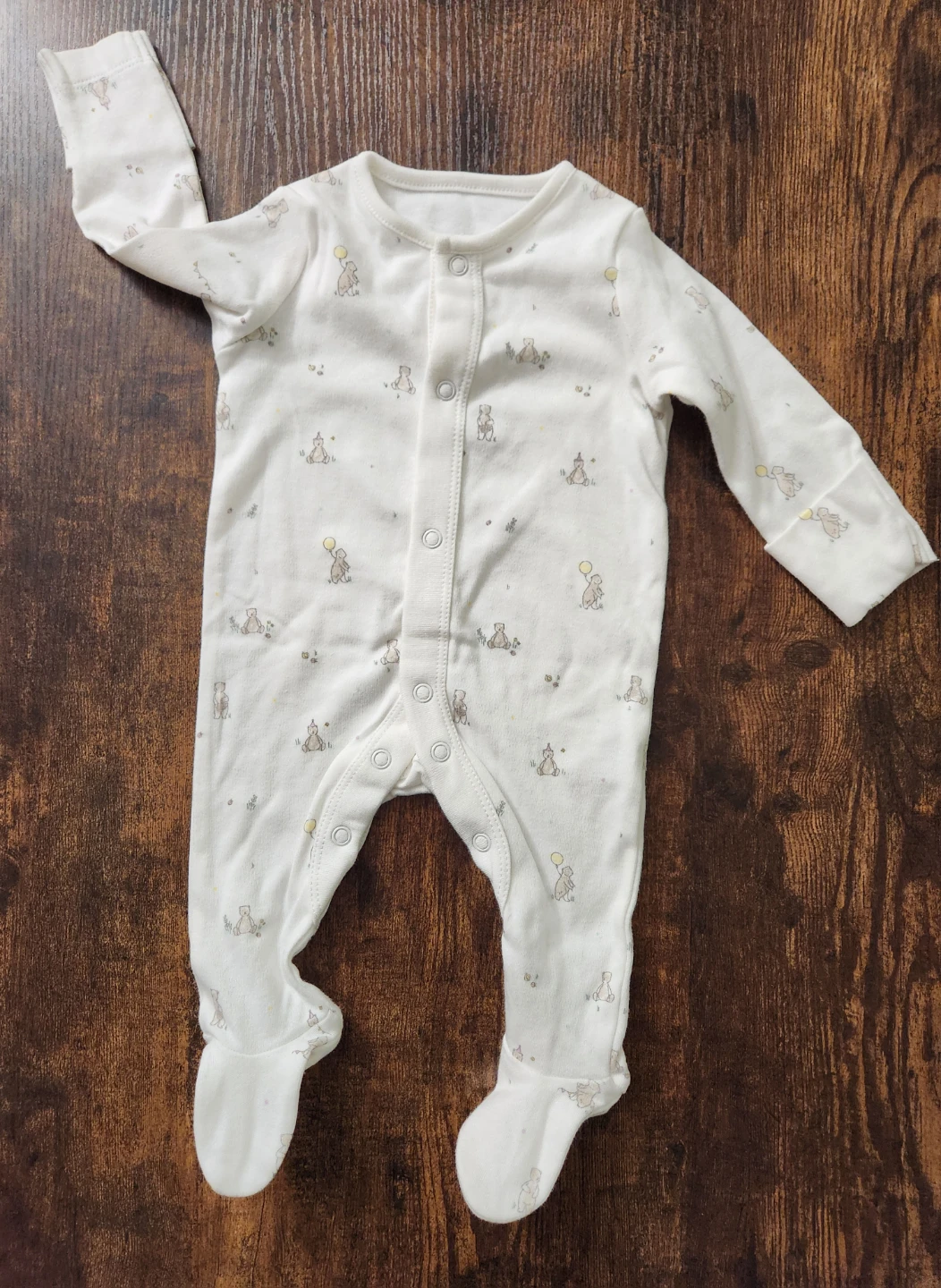 Set of 4 Baby Footie Pajamas NB size - photo 3