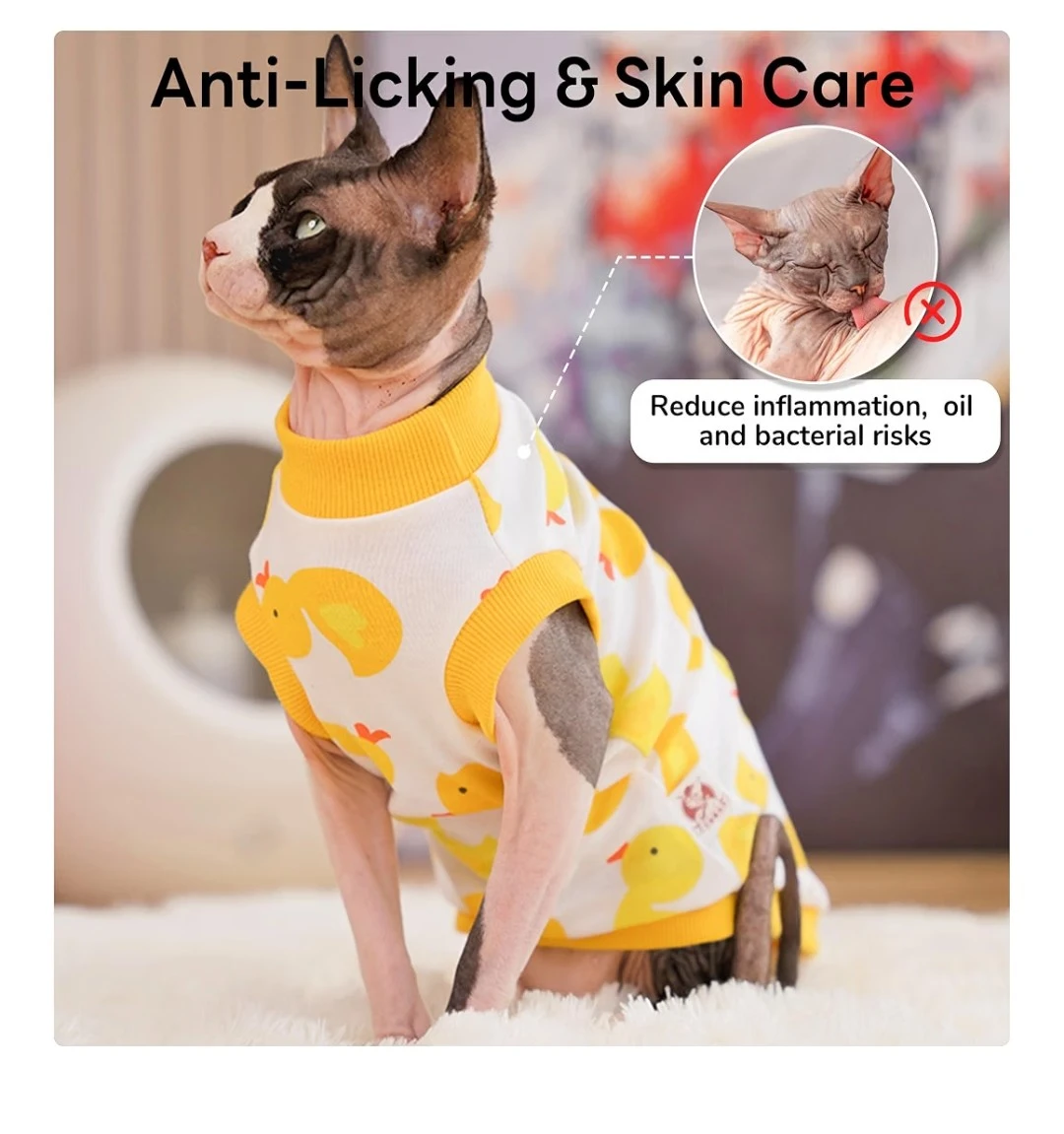 Cat Shirt, Duck Print, Size XL - photo 3