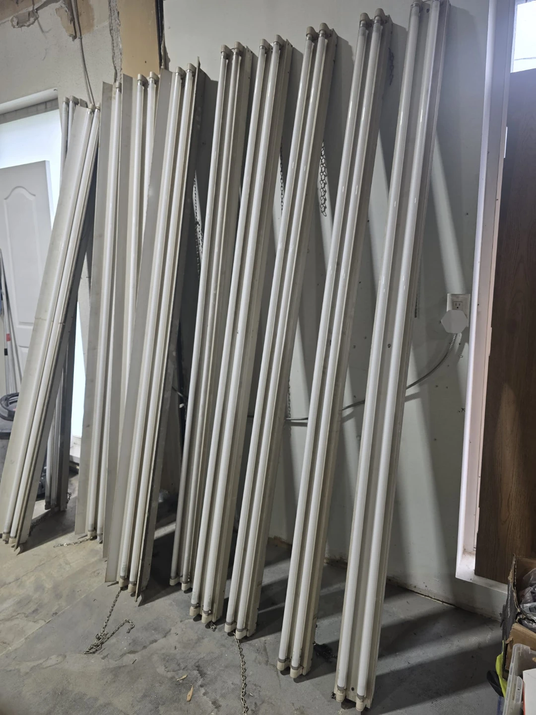 Set of Industrial Fluorescent Light Fixtures