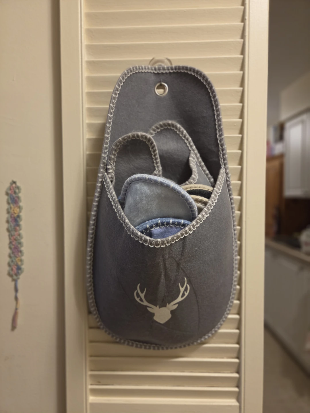 IKEA Felt Slipper Set with Wall Hanger
