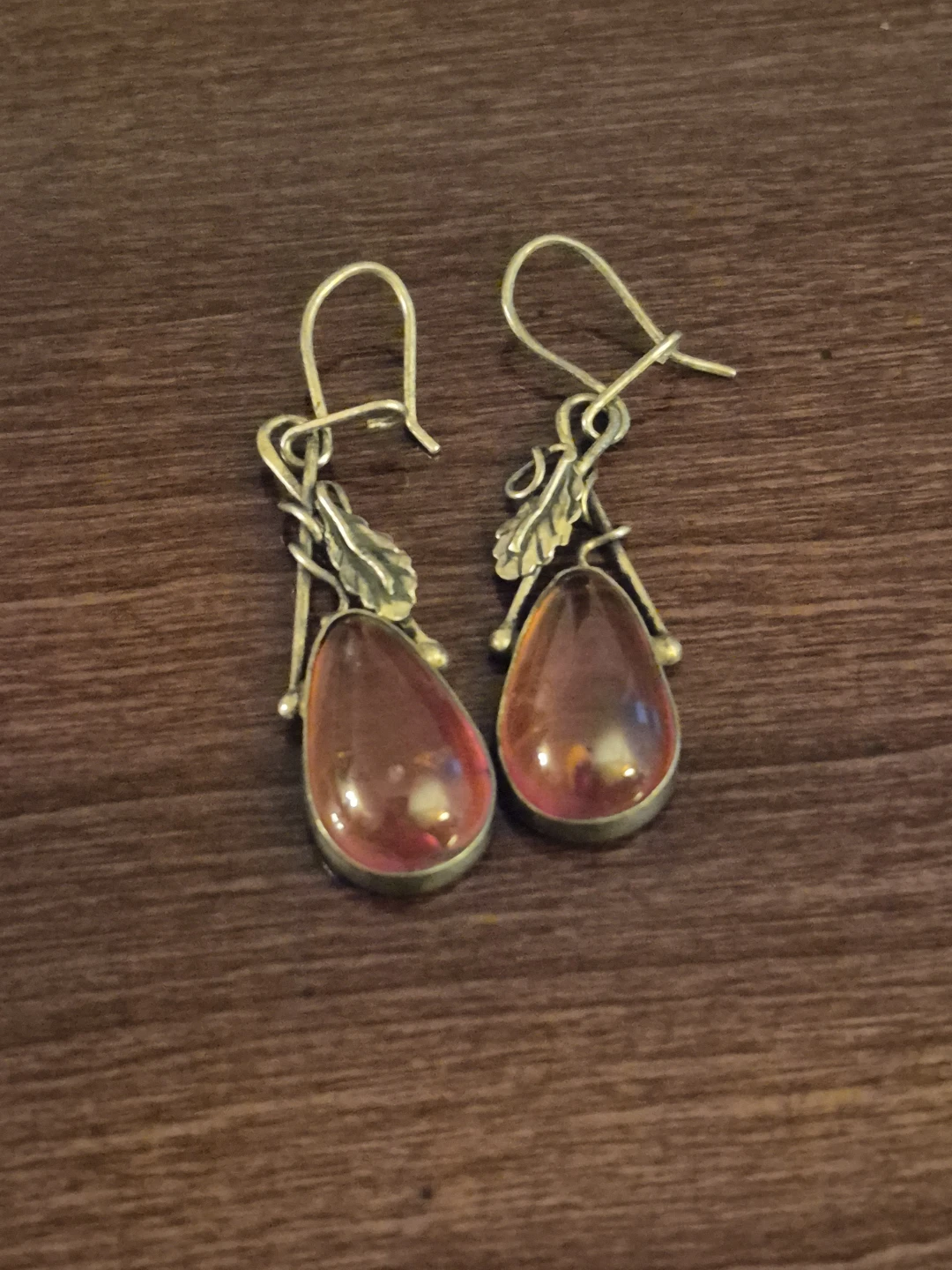 Vintage Style Amber Drop Earrings