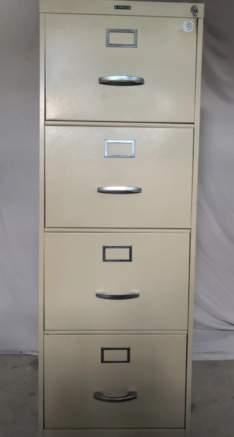 Locking 4-Drawer File Cabinet + Keys (Commercial Grade)