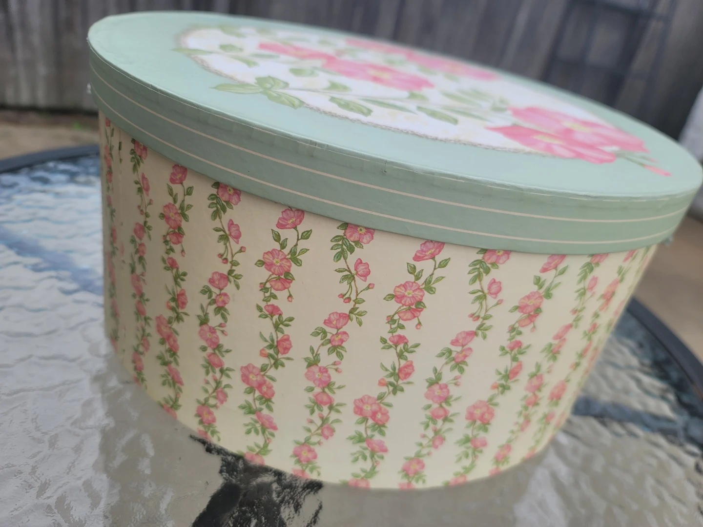 Set of Two Decorative Round Storage Boxes