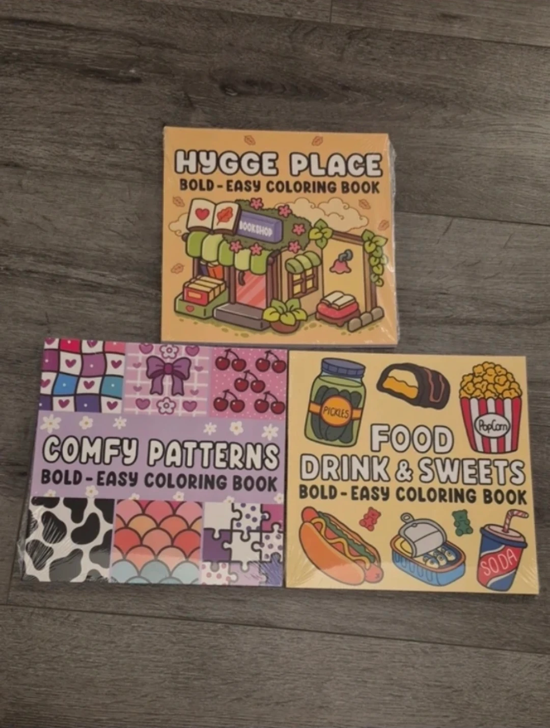 Food Drink & Sweets, Comfy Pattering, Hygge Place Coloring Book