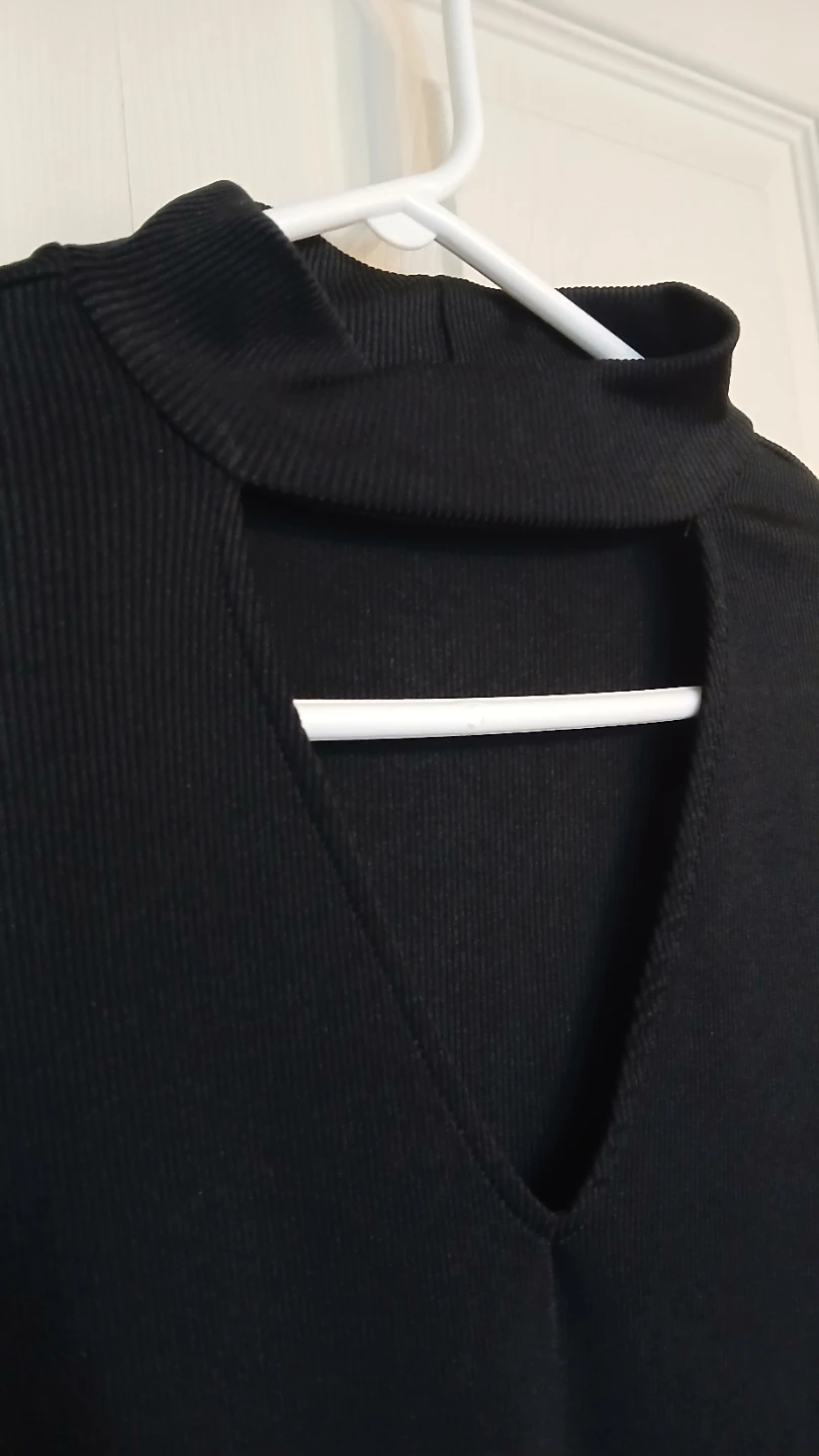 Zara v neck choker bodysuit black long sleeve size M - photo 5