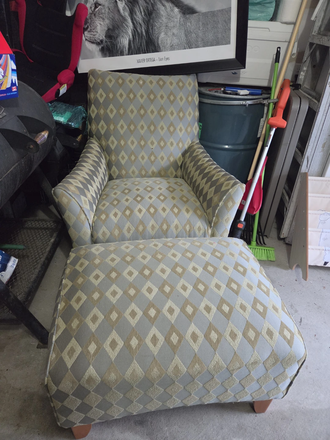 Armchair with Matching Ottoman