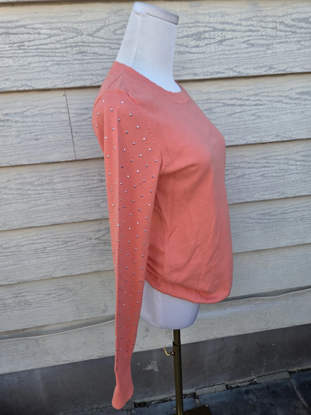 Express Coral Embellished Crewneck Sweater - photo 3