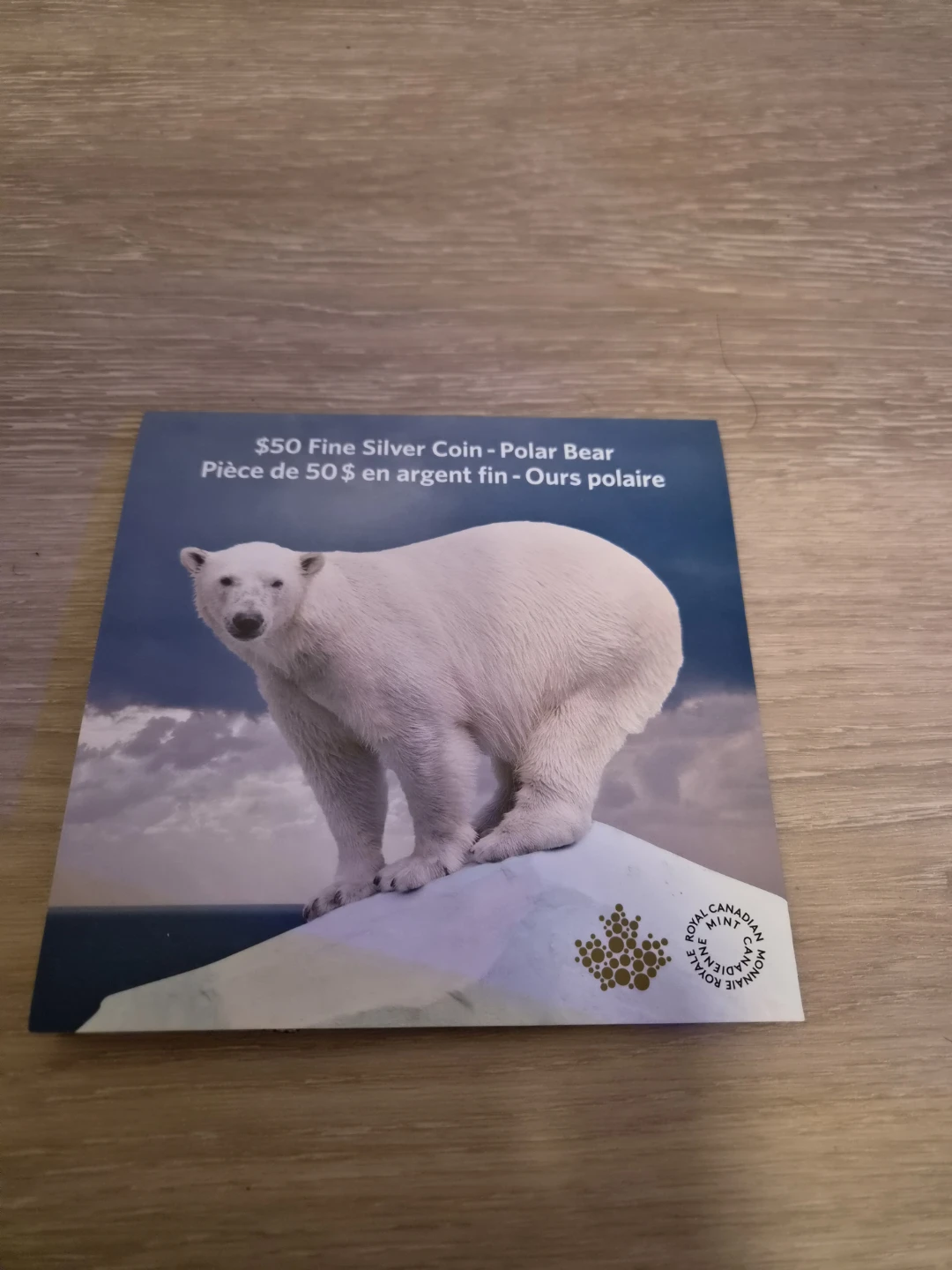 2014 Royal Canadian Mint Polar Bear $50 Silver Coin