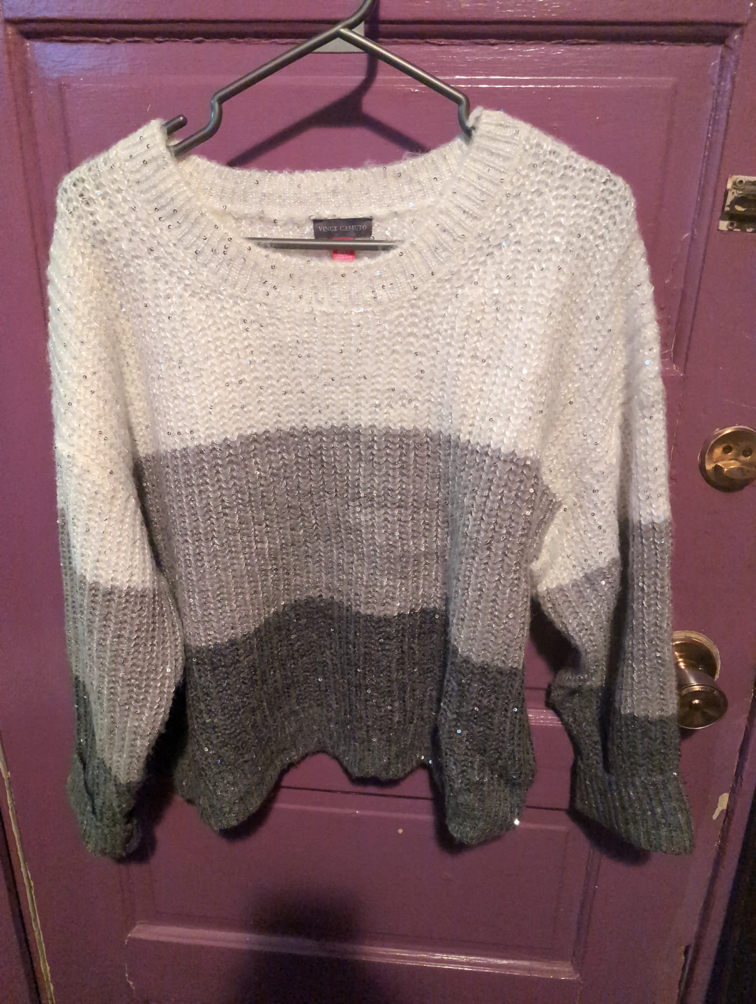 Vince Camuto Ombré Sequin Knit Sweater