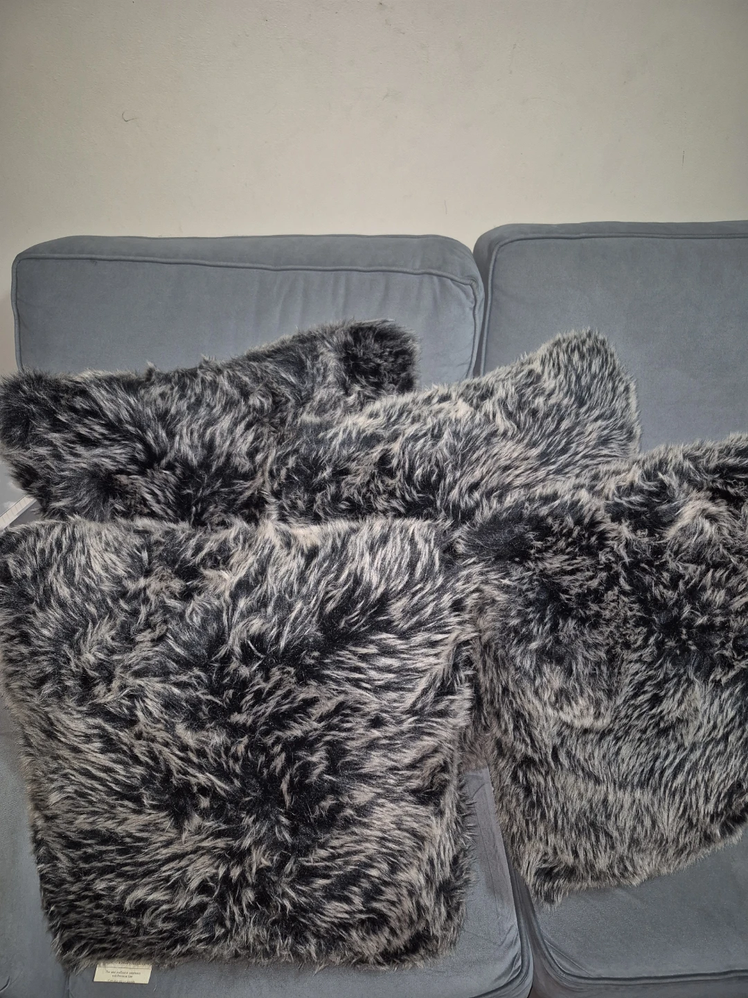 Set of 2 Faux Fur Throw Pillows