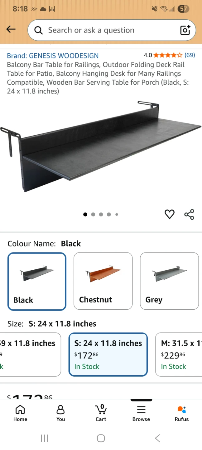 Genesis Woodesign Balcony Bar Table Black - photo 2