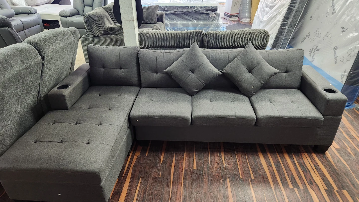 Brand New Sectional Sofa with Chaise - Cup Holders - $590 - photo 2