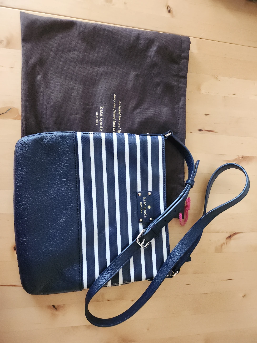 Brand New Kate Spade Leather Stripe Crossbody Bag - photo 2