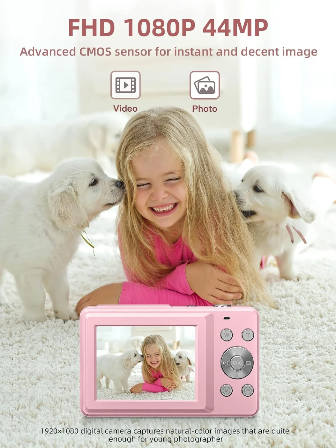 NEW 1080P with 32G Card Pink Digital Camera - photo 4