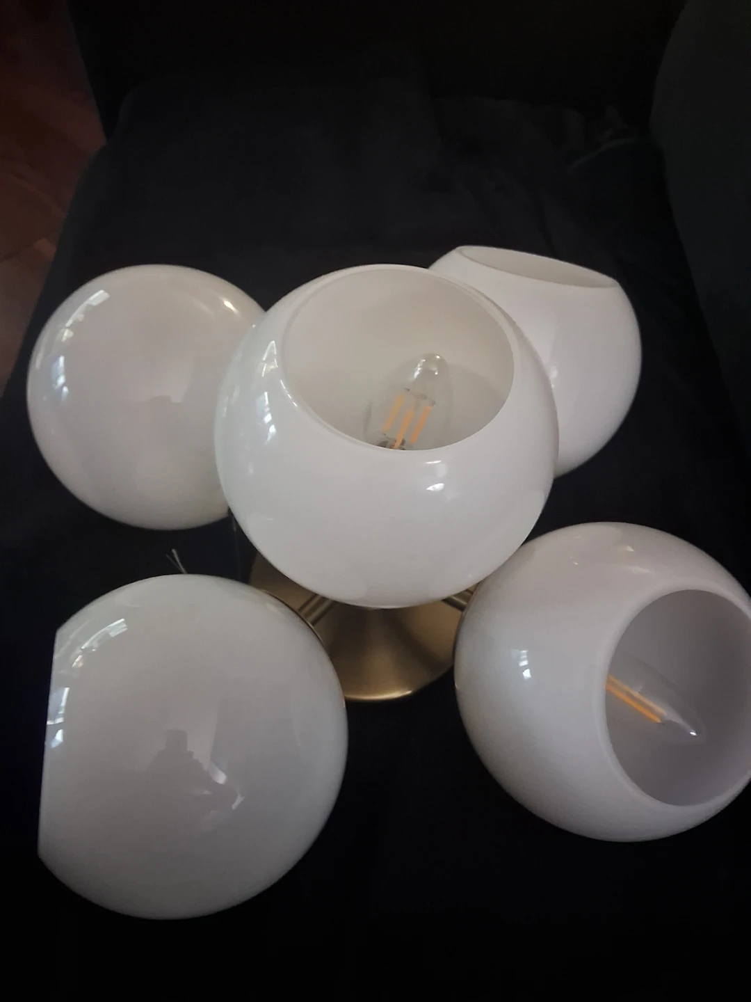 5-Light Brass Globe Chandelier