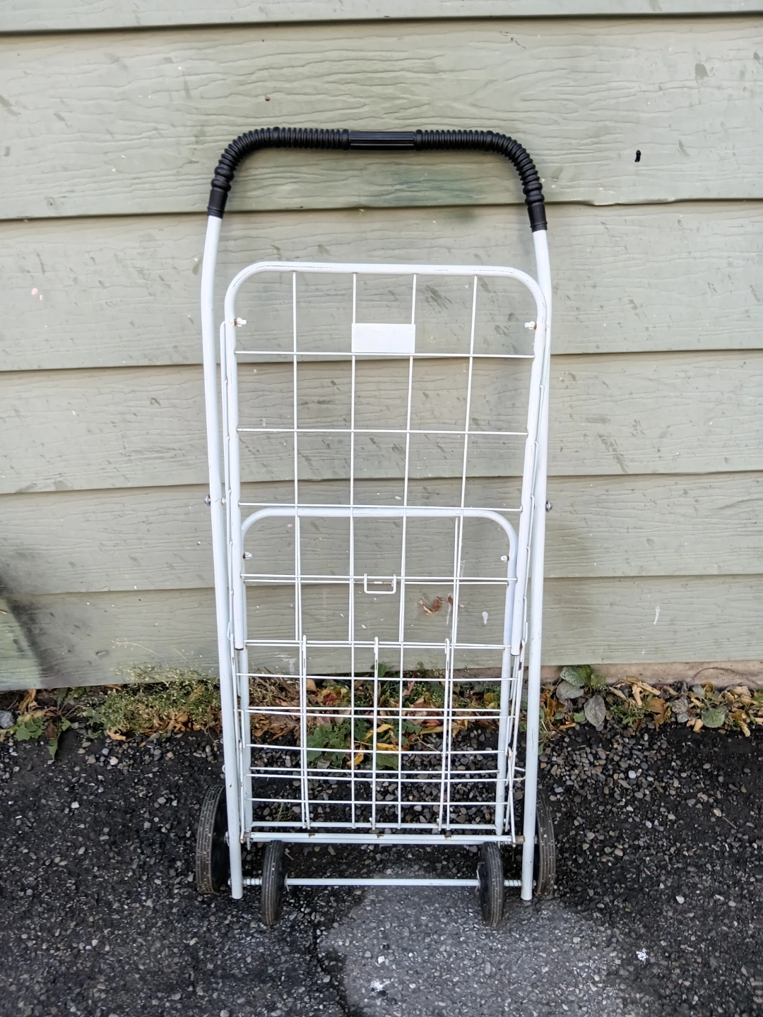 White Metal Rolling Utility Shopping Cart - photo 4