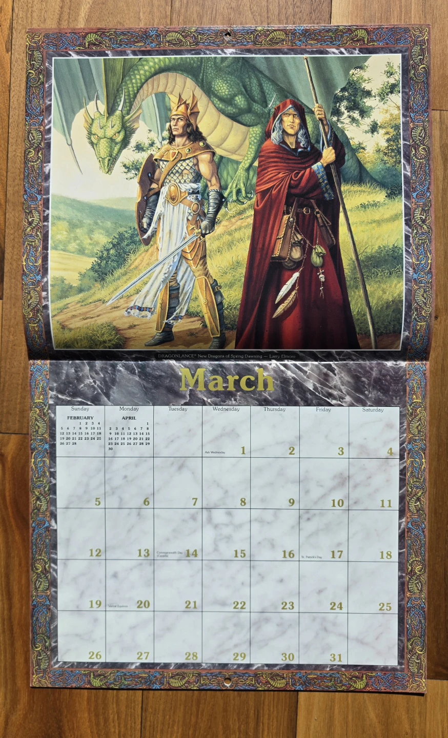 1995 Dragonlance & Other Worlds Calendar - photo 3