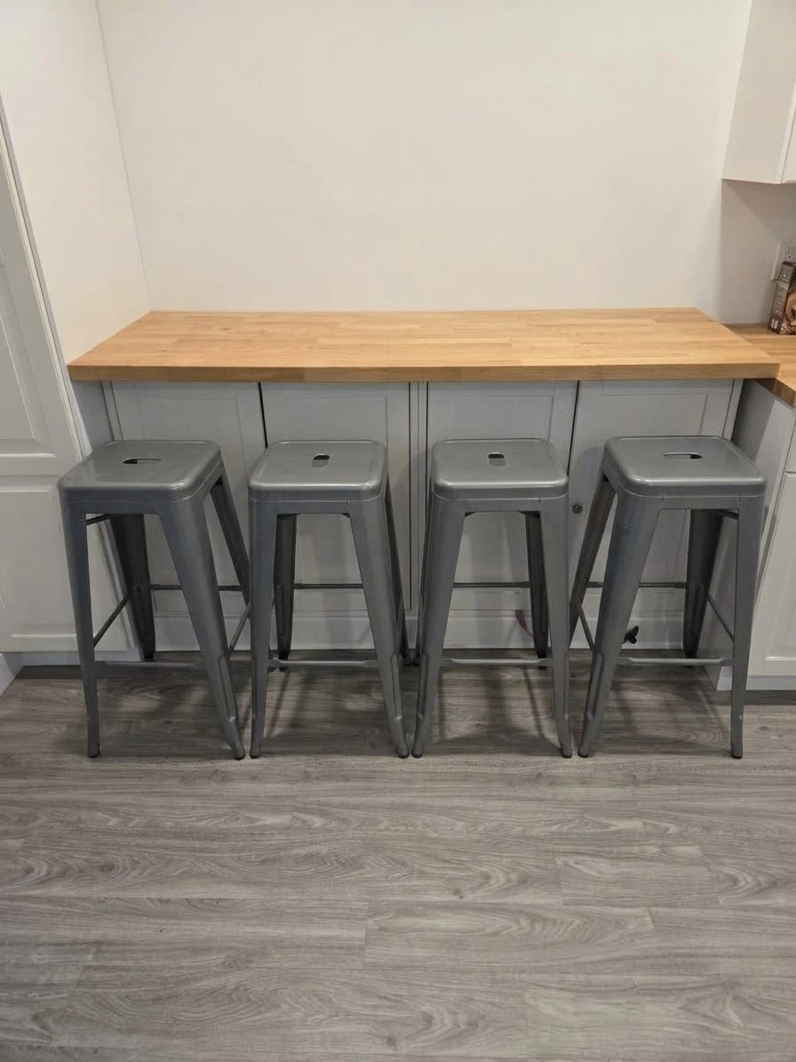 Set of 4 Gunmetal Grey Bar Stools