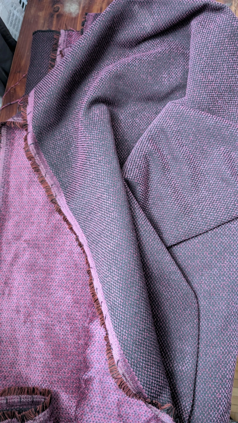 Textured Fabric Piece in Plum and Black - photo 3