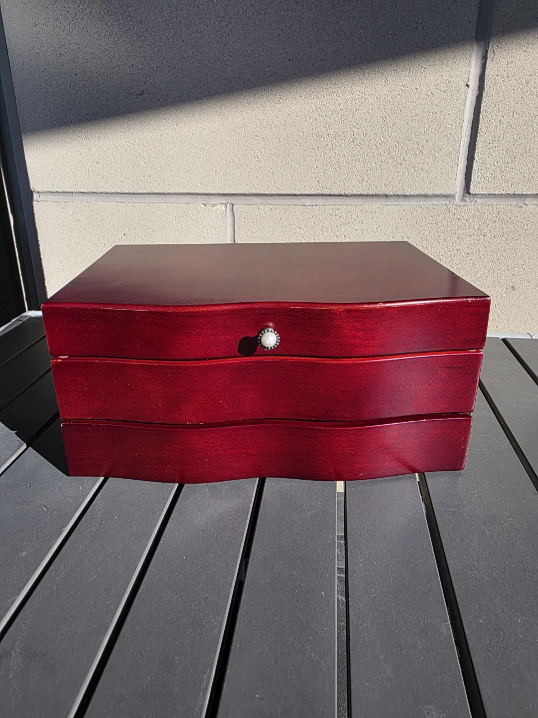 Wooden Jewellery Box with Mirror - photo 2