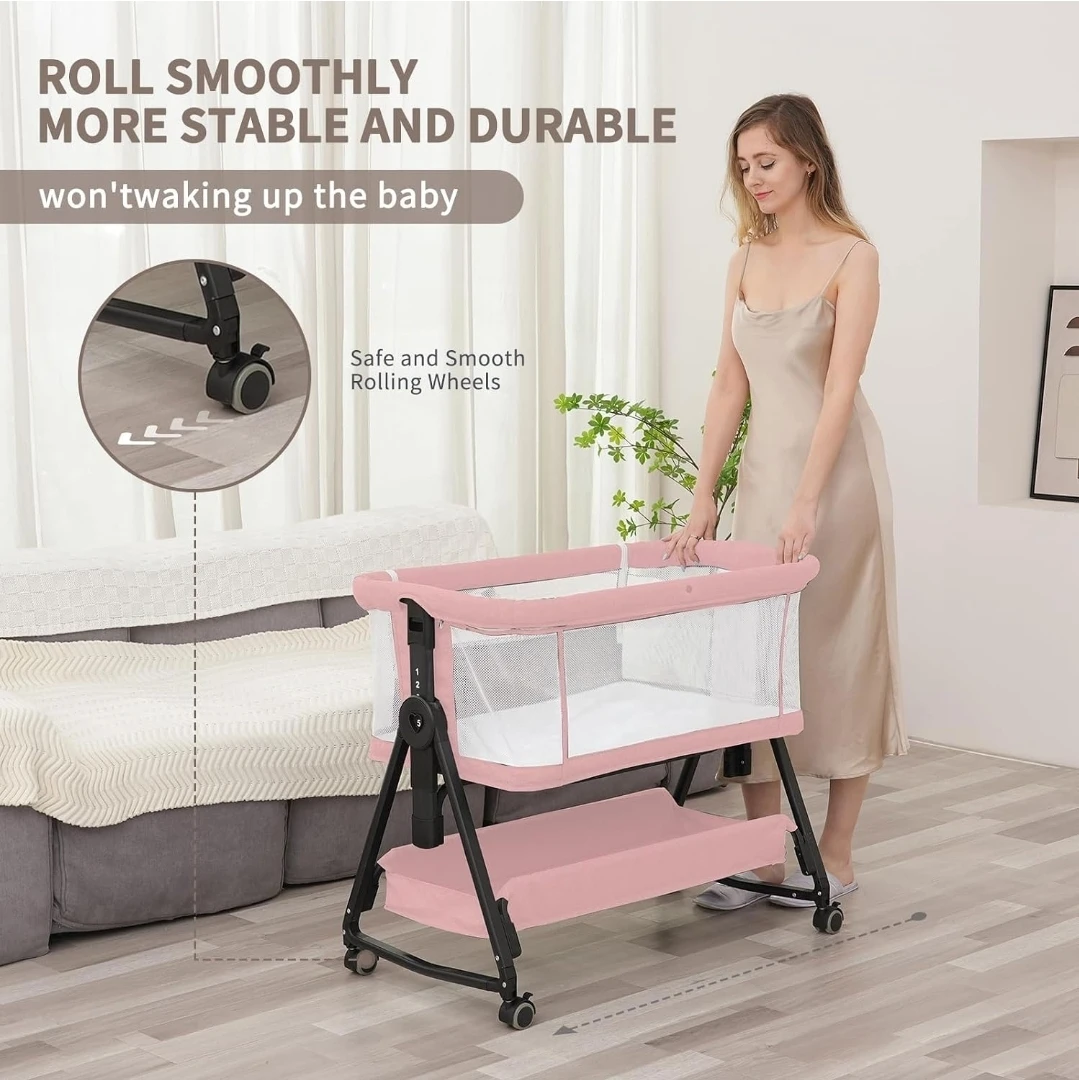 Baby Bassinet Bedside Sleeper - pink