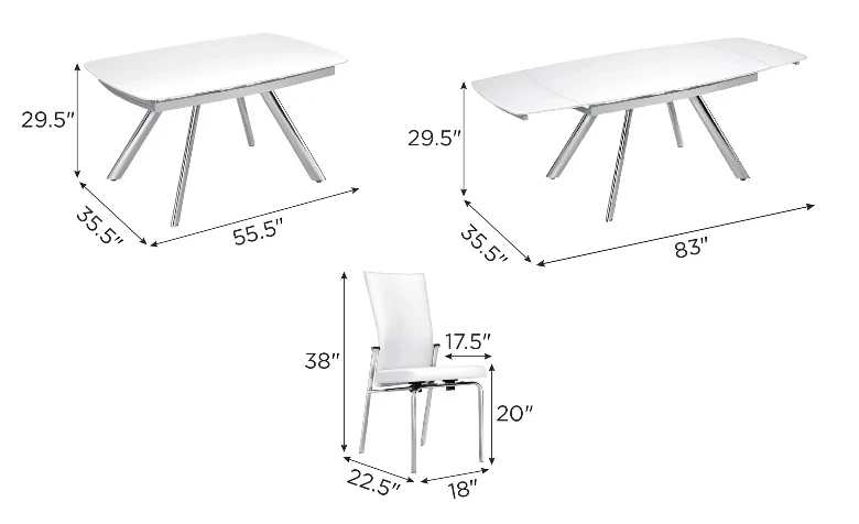 Modern Extendable Glass Dining Table