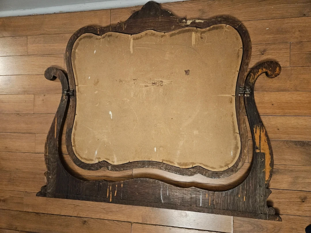 Old wood dresser mirror - photo 2